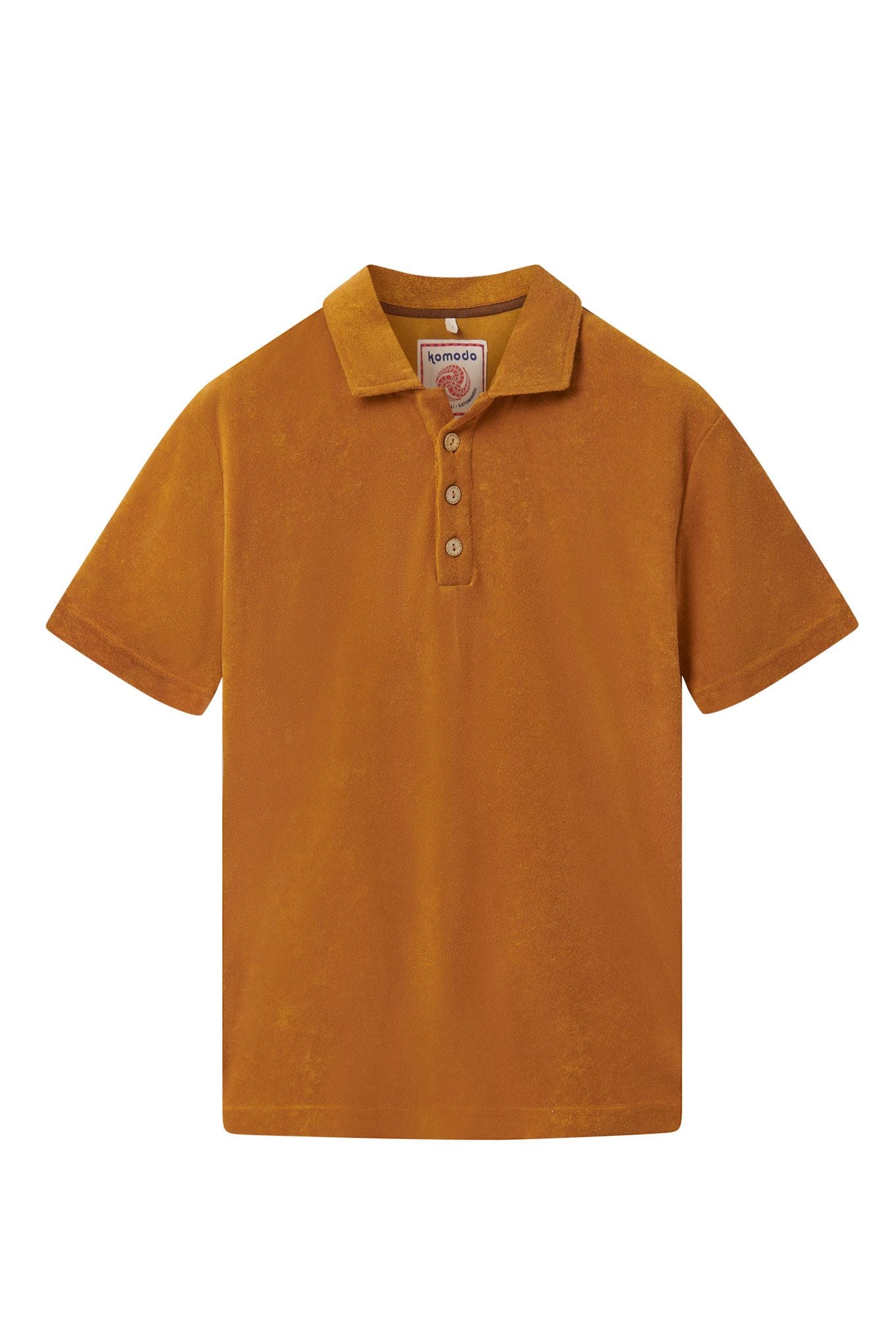 OLLIE - Organic Cotton Terry Polo - Golden Brown