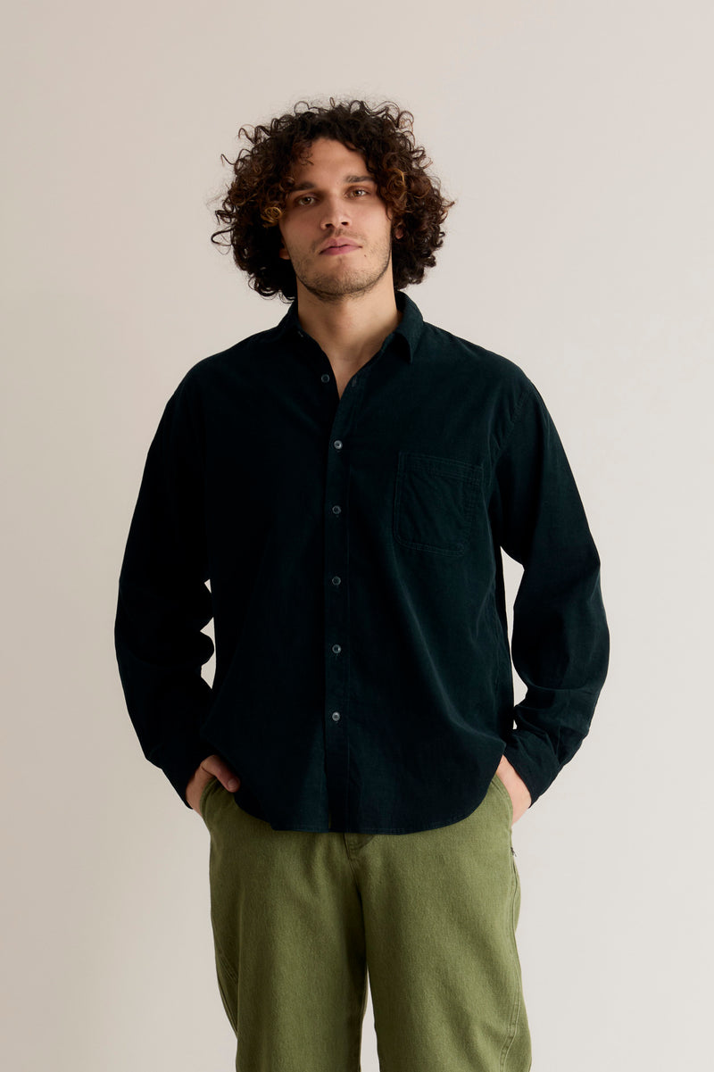 ABEL Organic Corduroy Shirt - Dark Marine