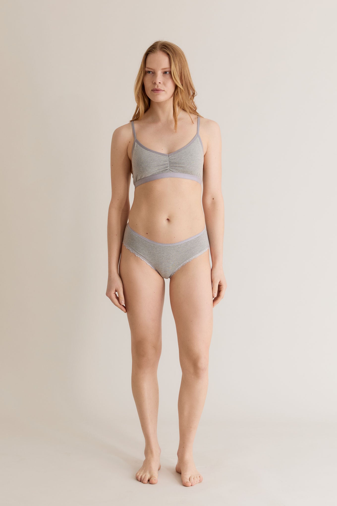 PALOMA Lace Briefs - GOTS Organic Cotton Grey