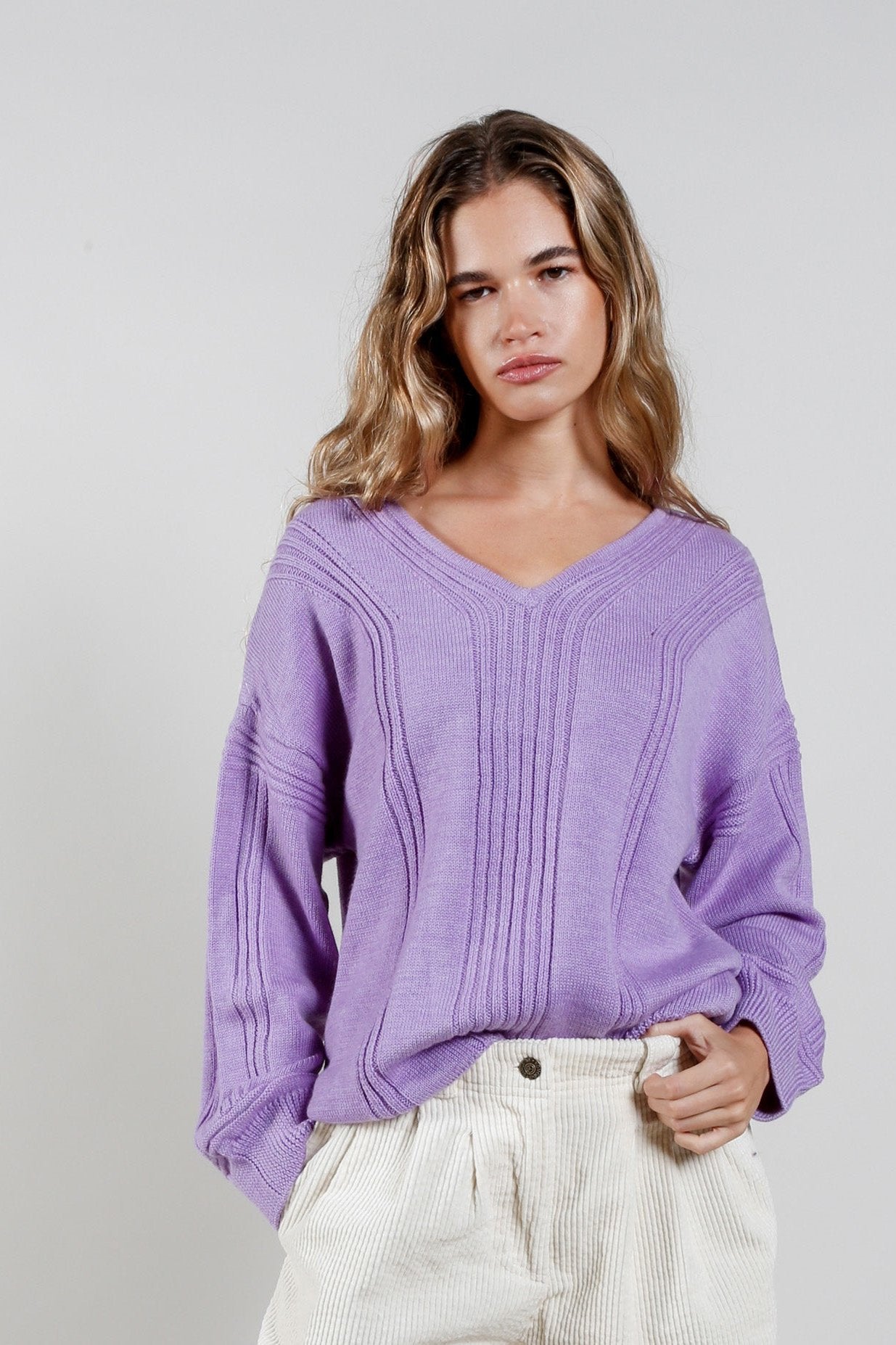 ANYA  Fine Merino Wool Jumper - Lavender