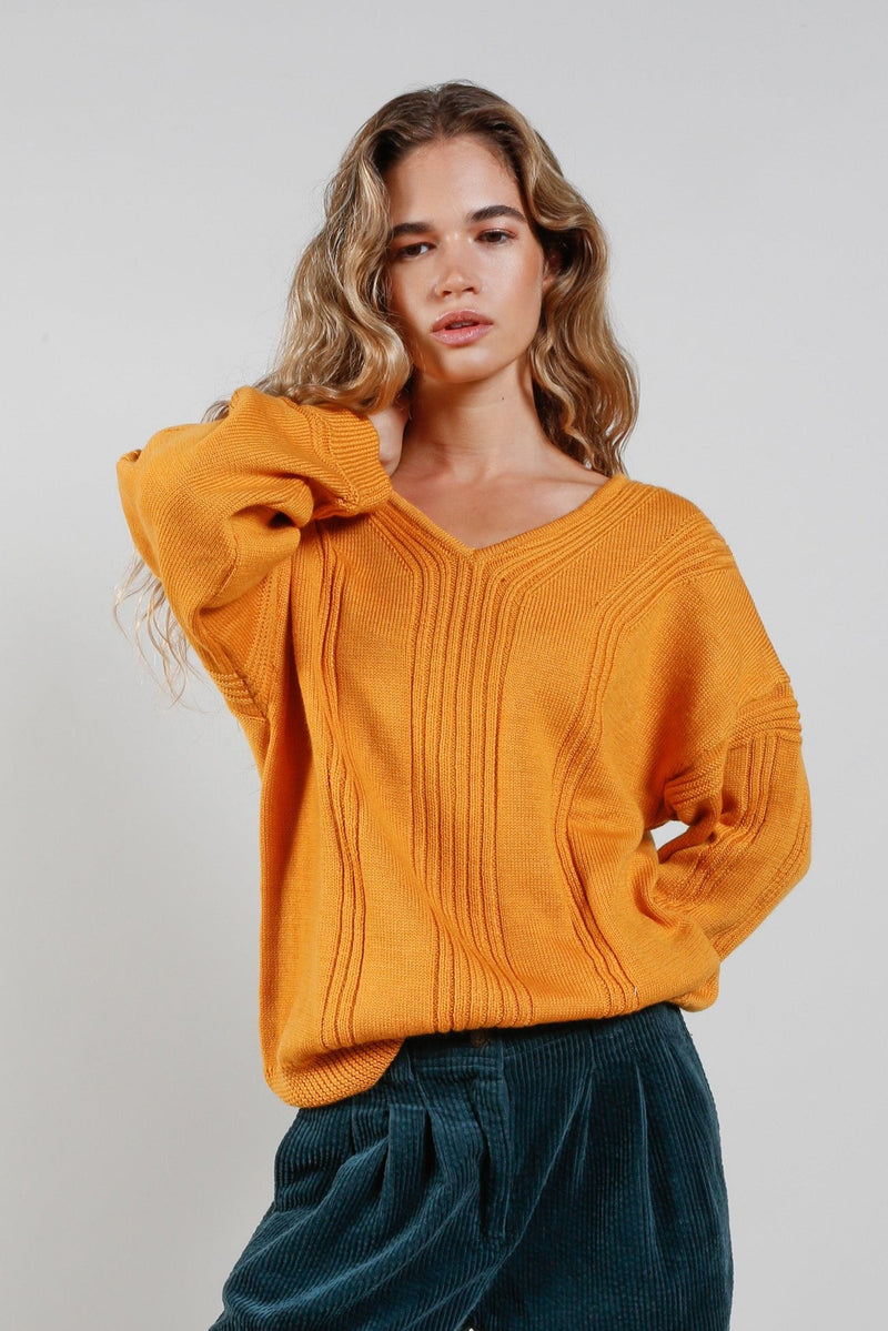 ANYA Fine Merino Wool Jumper - Mustard