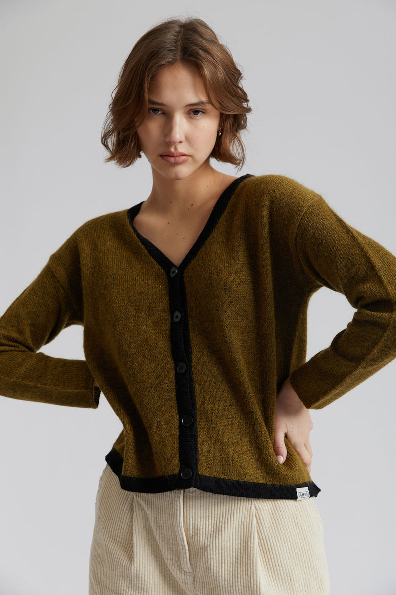 BINKY - Mohair Blend Cardigan Khaki