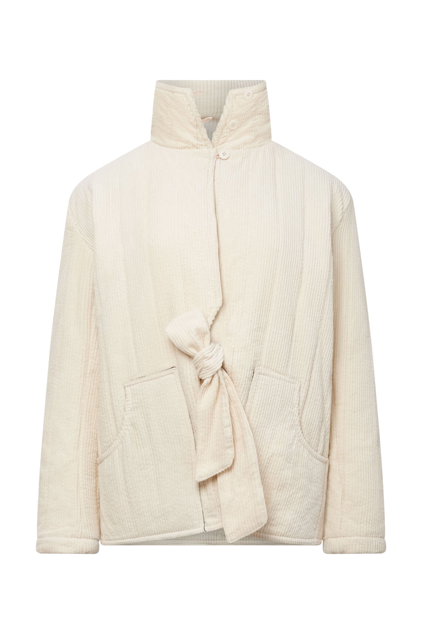 KENEILA Organic Corduroy Coat - Winter White