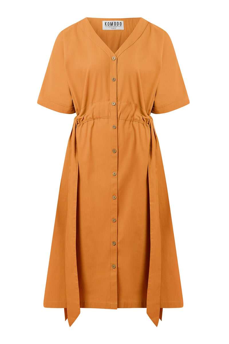 DUSK - Organic Cotton Dress - Orange