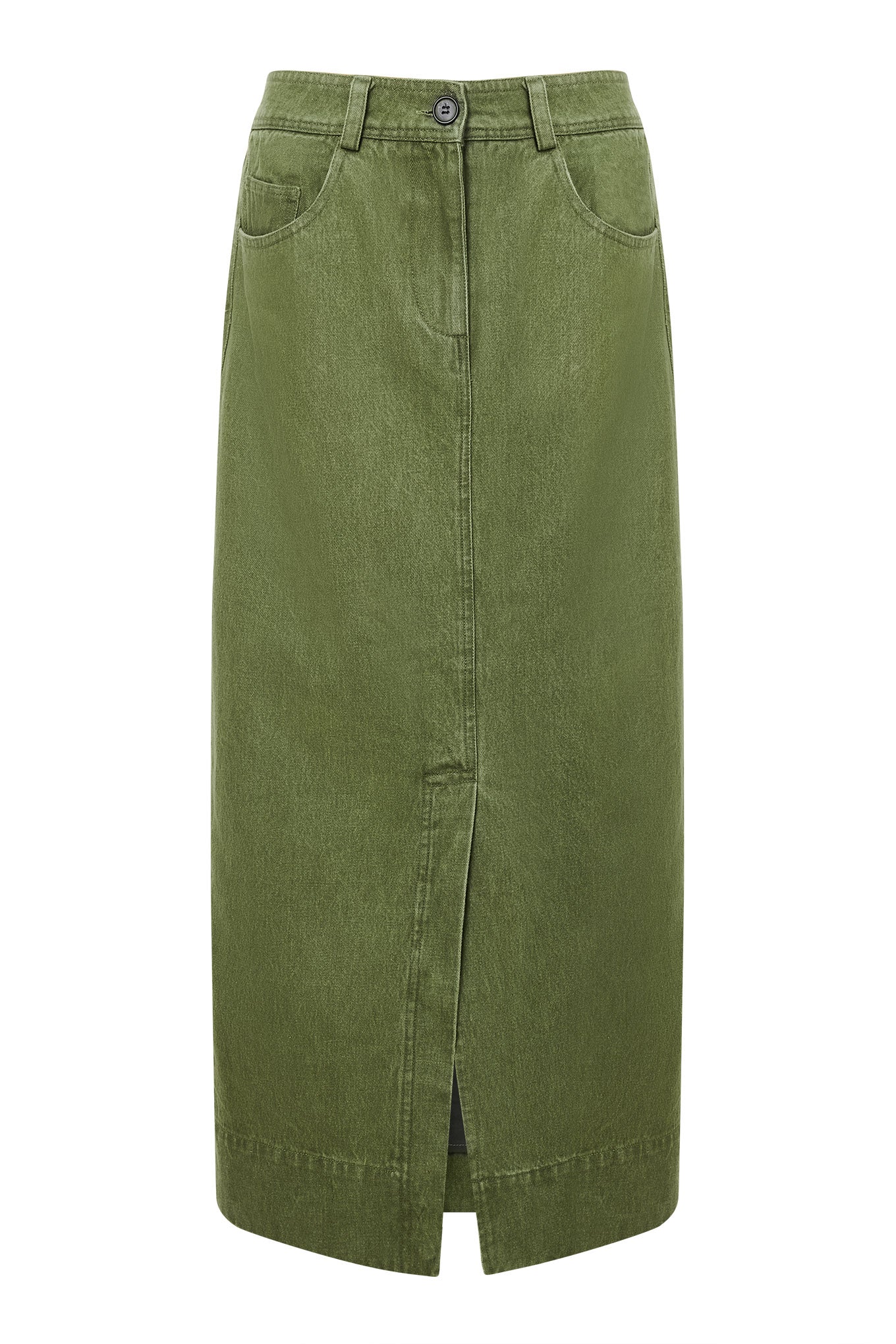 GRACE Organic Cotton Denim Skirt - Green Wash