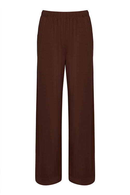 BINITA - Modal Jersey Trouser - Chocolate