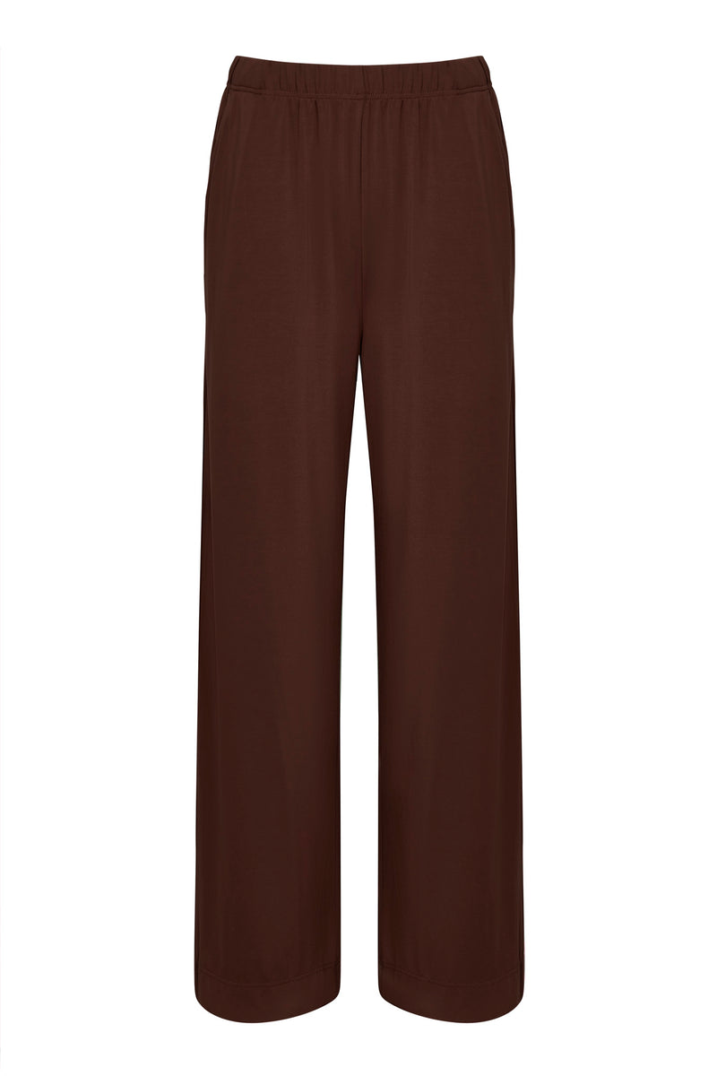 BINITA - Modal Jersey Trouser - Chocolate