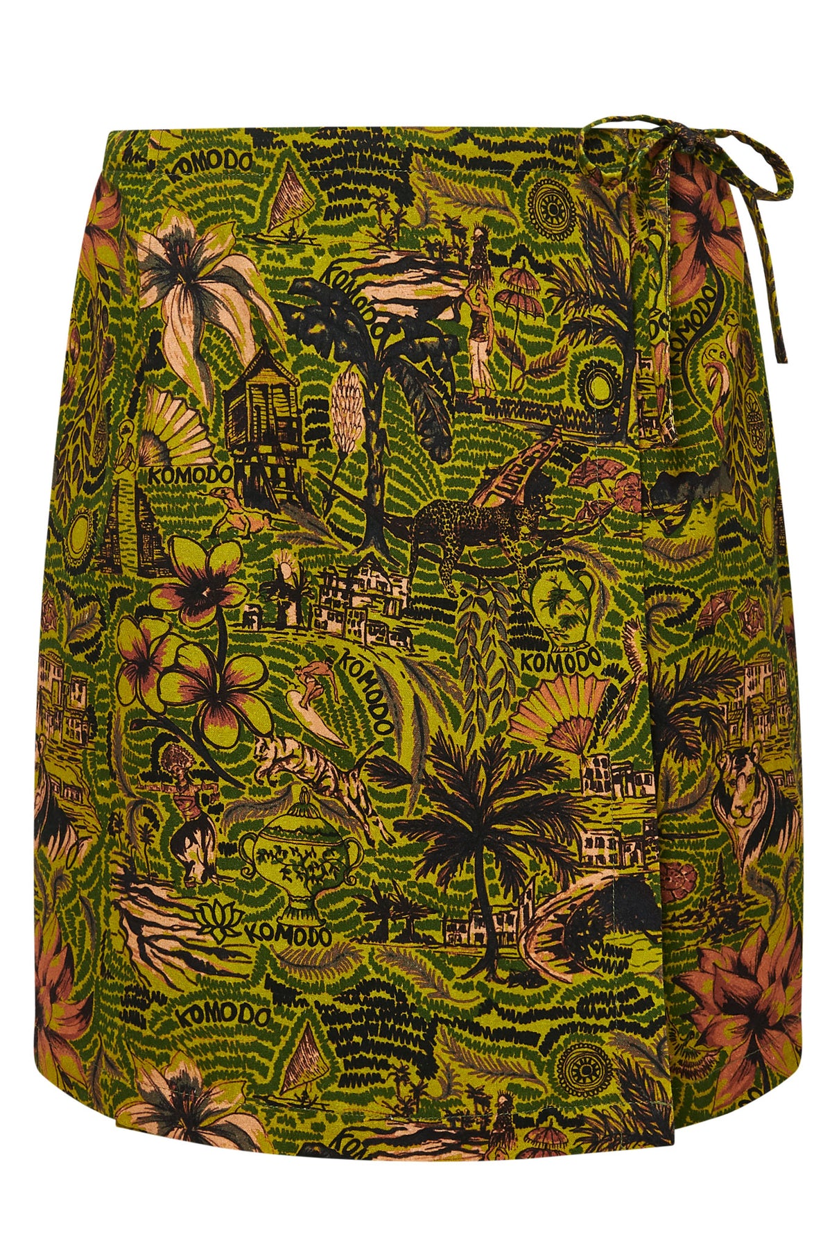 SOLSTICE - Organic Cotton Skirt Tropical Print Green | Vegan ...