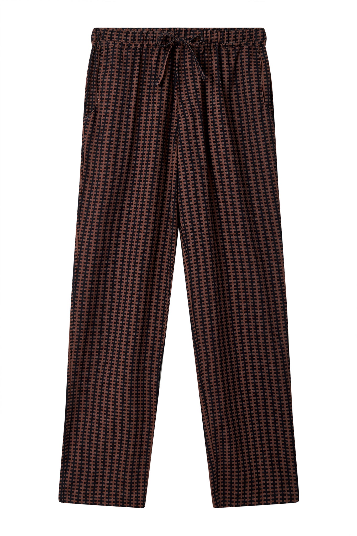 JOSHUA - Organic Cotton Trouser - Brown Stripe