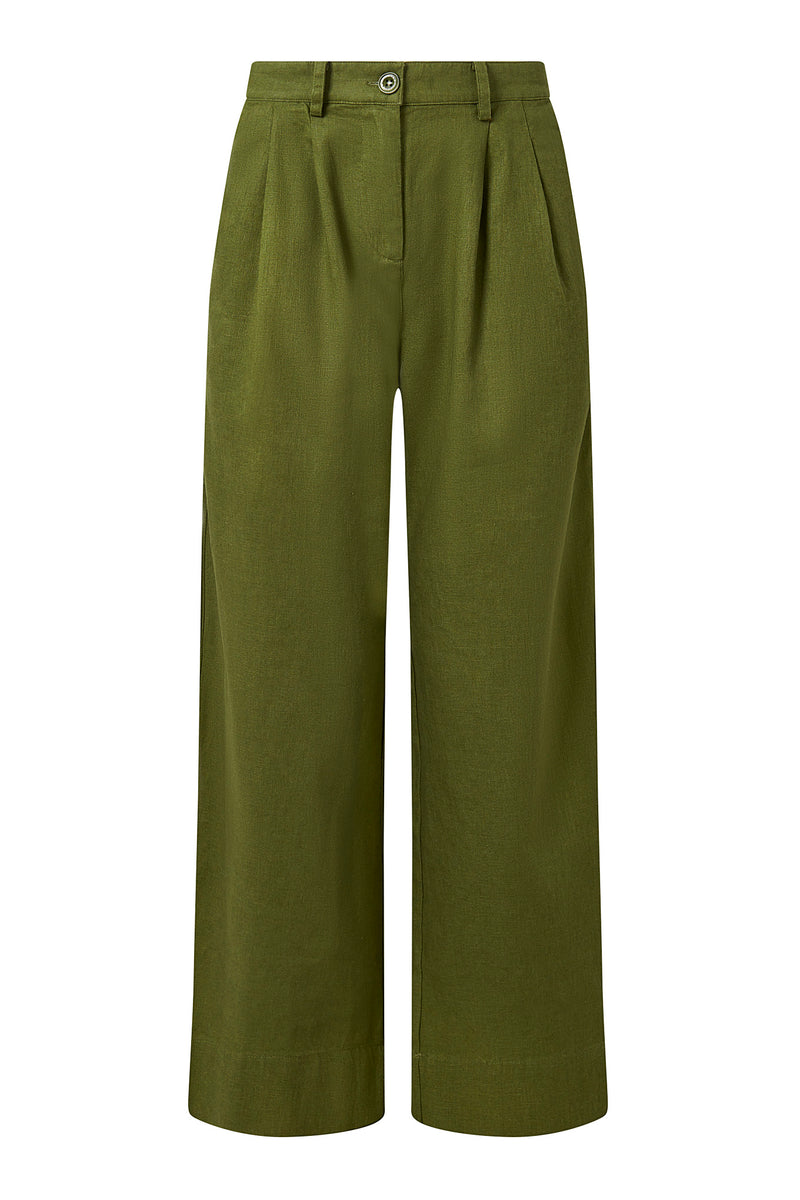 LION - Organic Linen Cotton trouser - Khaki