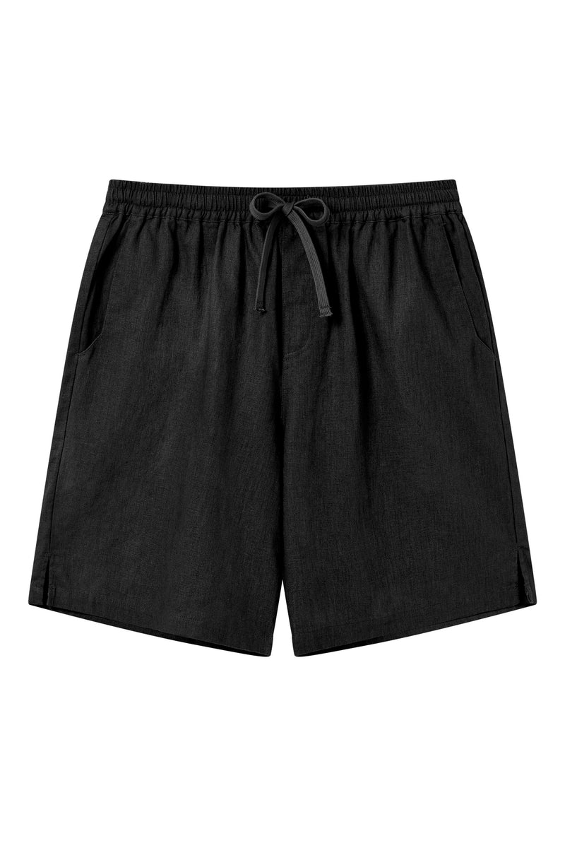 JERRY - Organic Linen Cotton Shorts - Black