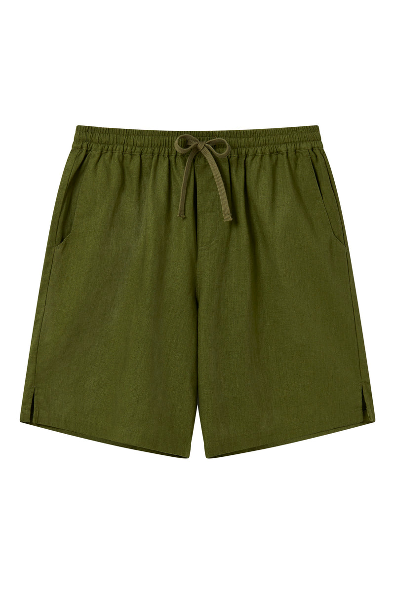 JERRY - Organic Linen Cotton Shorts - Khaki