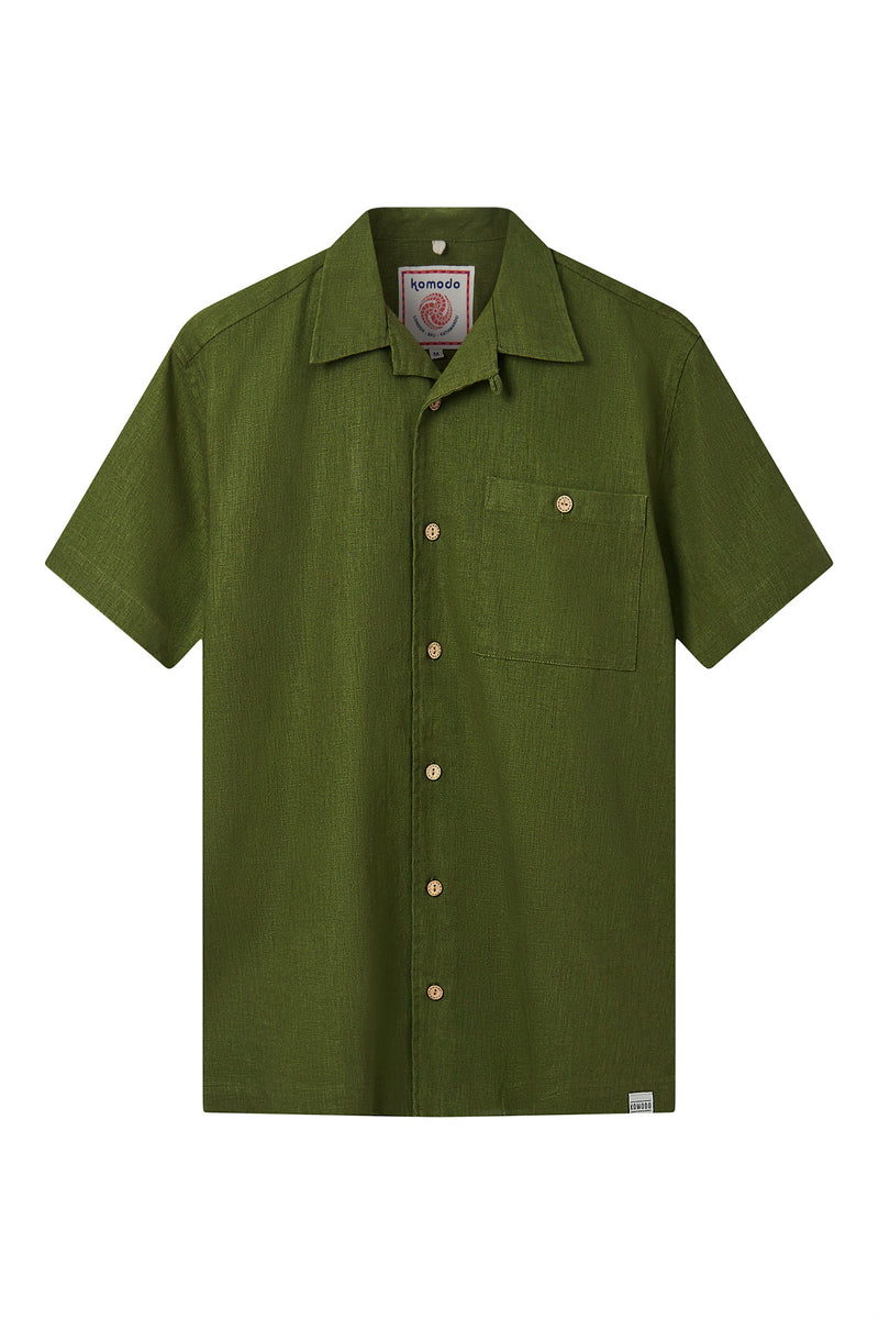 SPINDRIFT - Organic Linen Cotton Shirt - Khaki