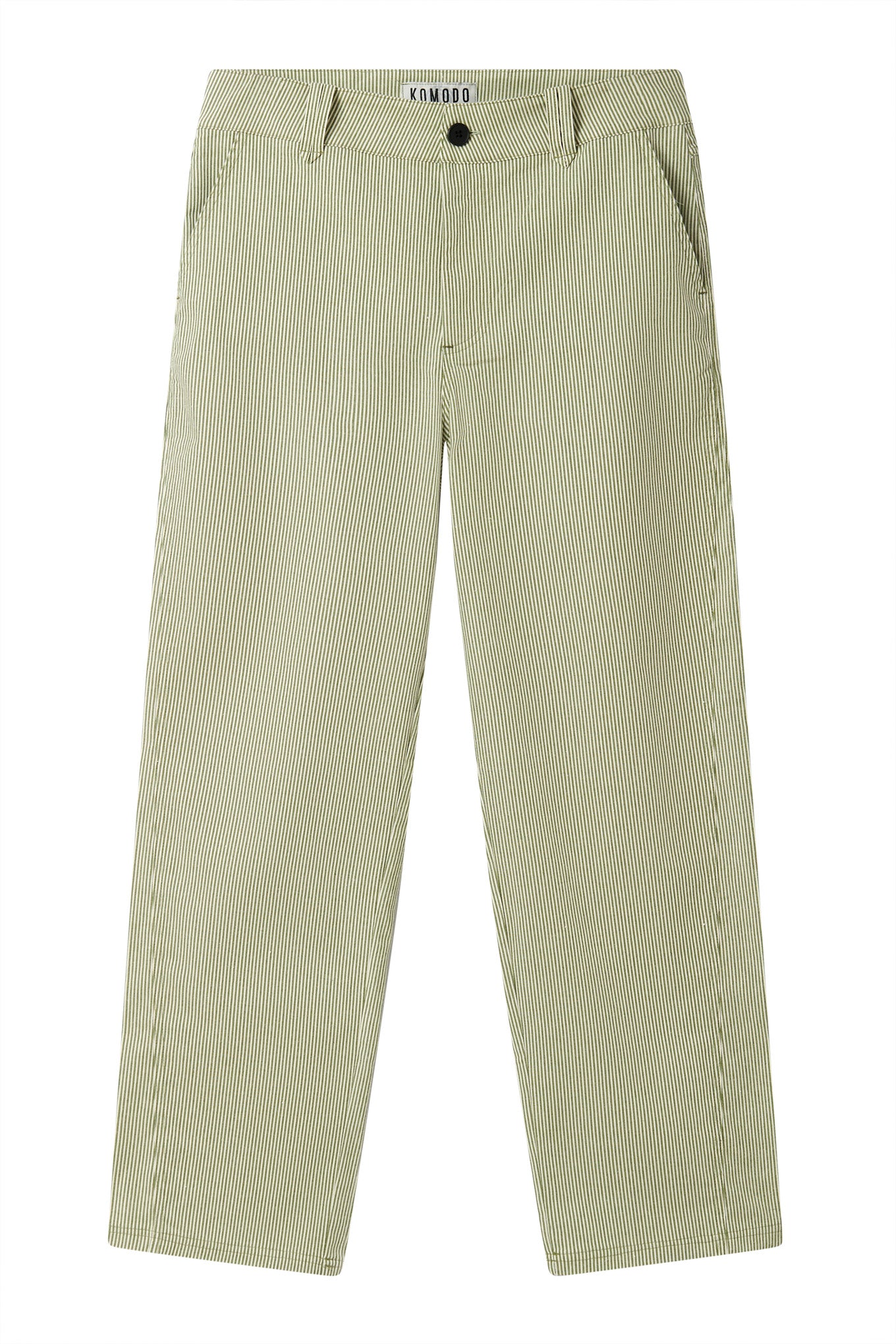 MAKULU - Organic cotton trouser - Green ticking stripe