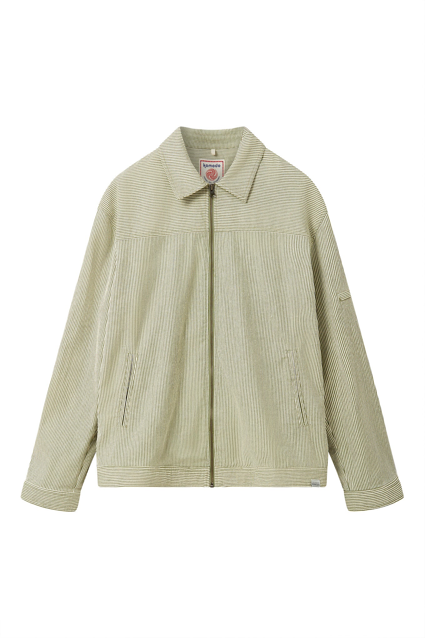 MYLES - Organic Cotton Jacket - Green Stripe