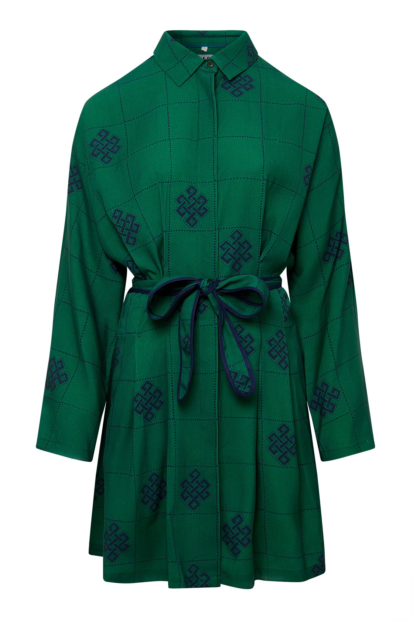 SEBA Tencel Dress - Green Eternal Knot Print