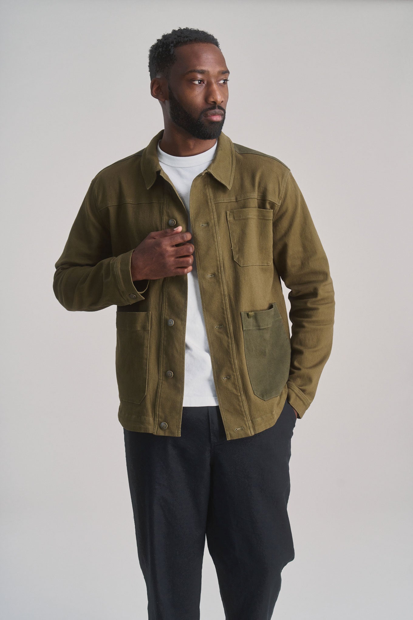 CHRISTOPHIE - Organic Cotton Jacket - Green patch