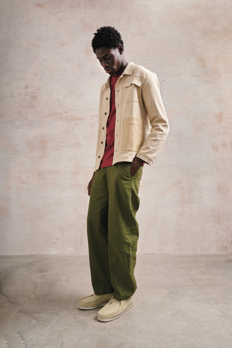 MAKULU - Organic Linen Cotton Trouser - Khaki