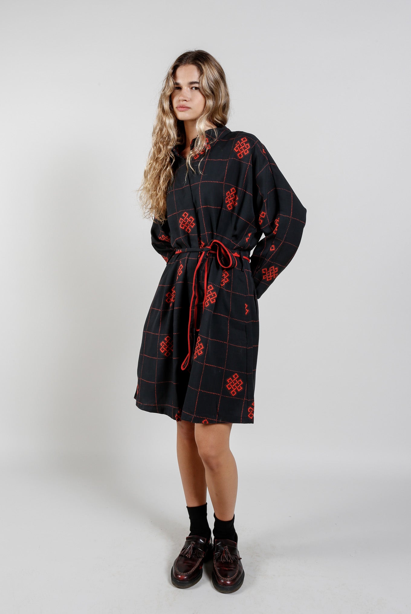 SEBA Tencel Dress - Black Eternal Knot Print