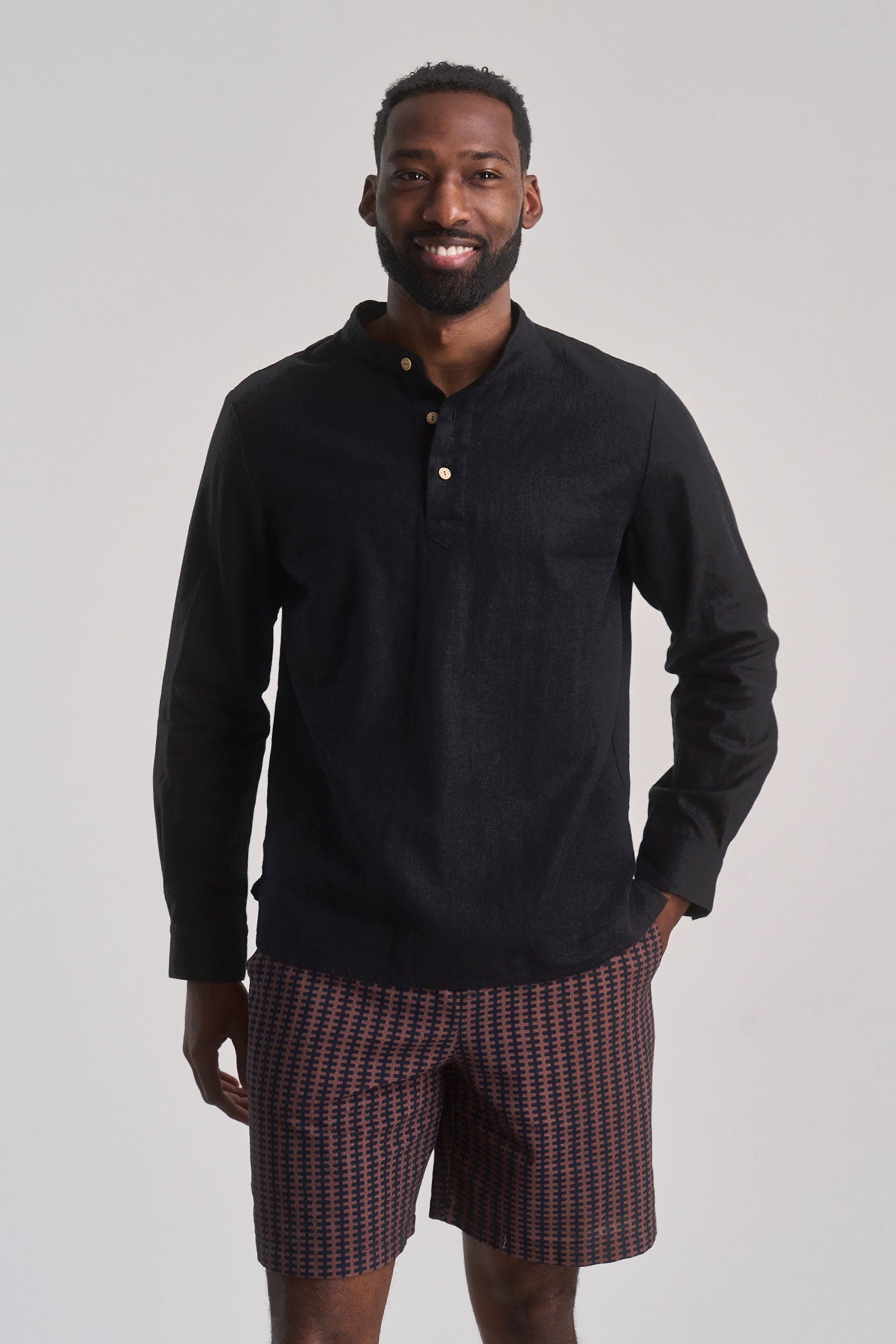 ELIJAH - Organic Linen Cotton Shirt - Black