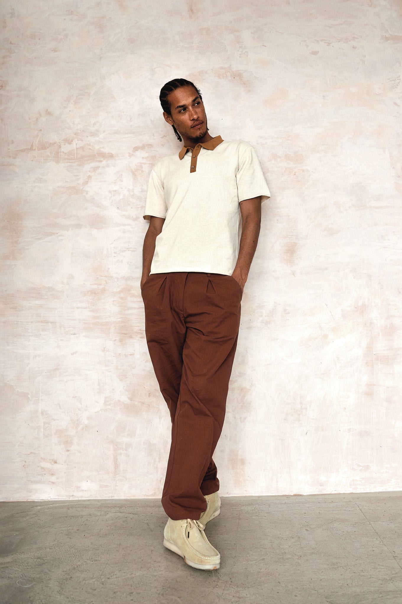 BOWIE - Organic cotton trousers - Chocolate