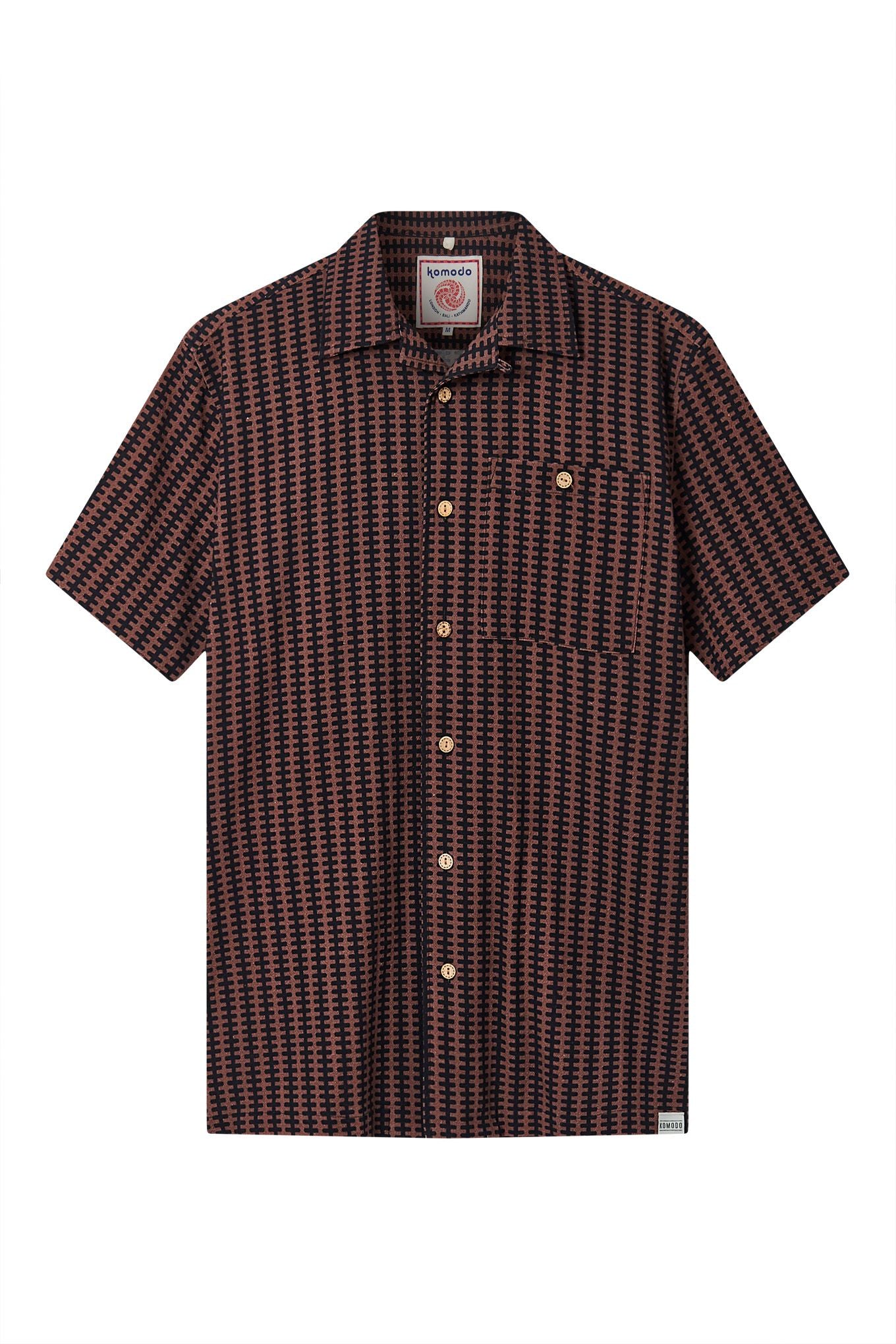 SPINDRIFT - Organic Cotton Shirt - Brown Stripe