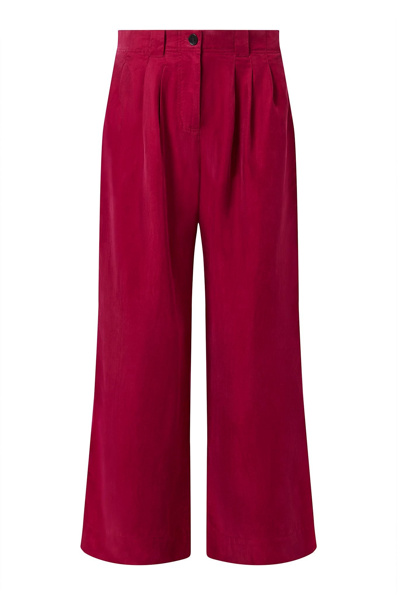 LOLA - Cupro Trousers - Berry