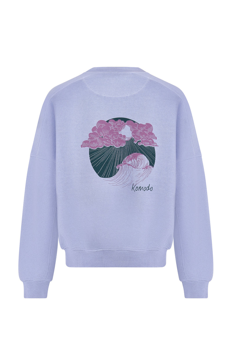 SURF Back Print Organic Cotton Sweatshirt - Lavender