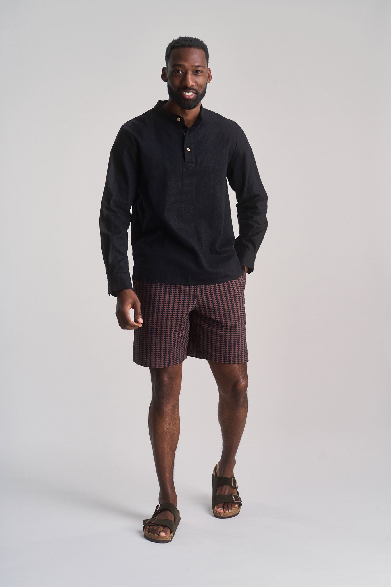 JERRY - Organic Cotton Shorts - Brown Stripe