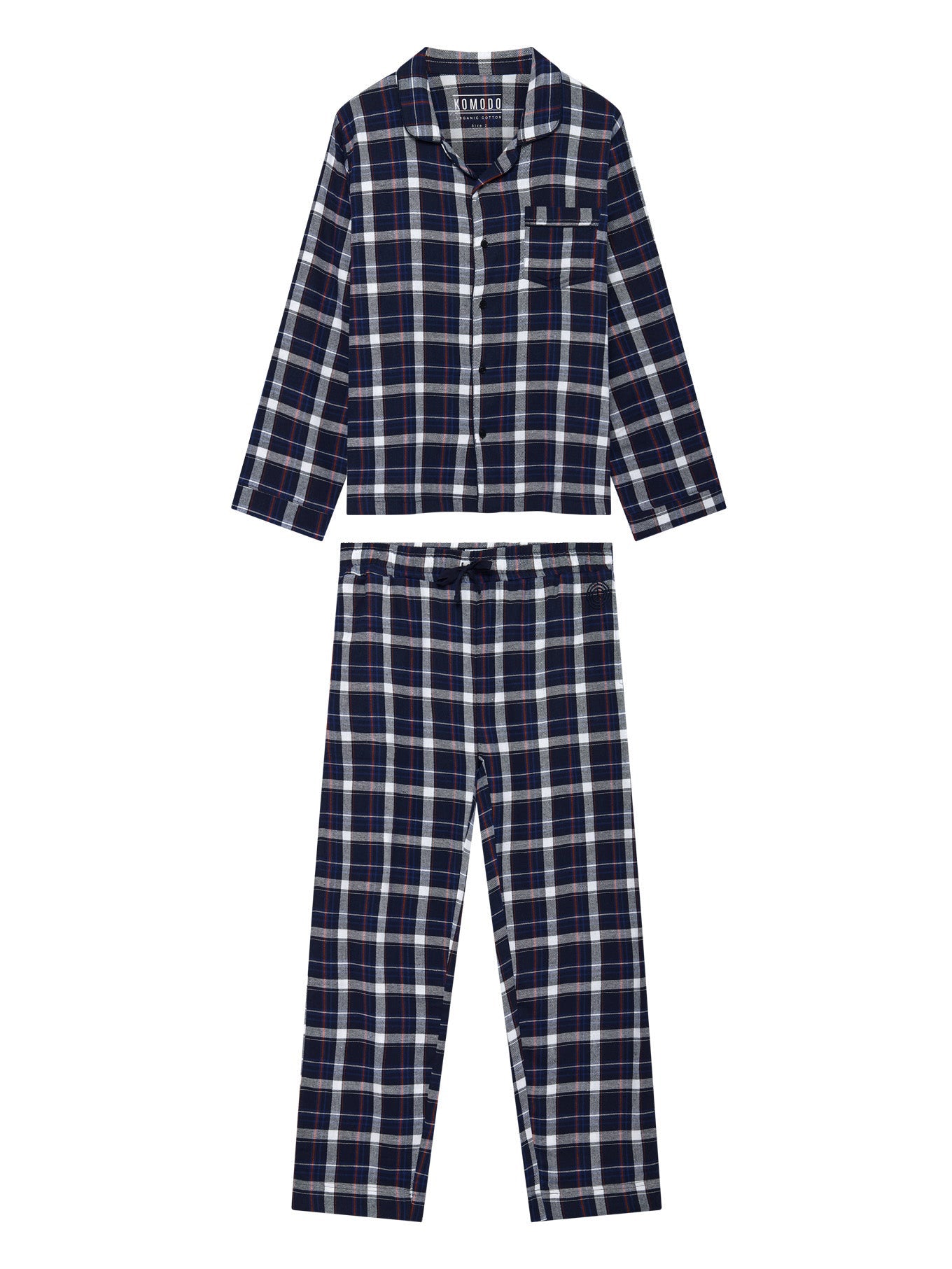 JIM JAM Mens GOTS Organic Cotton Pyjama Set - Dark Navy