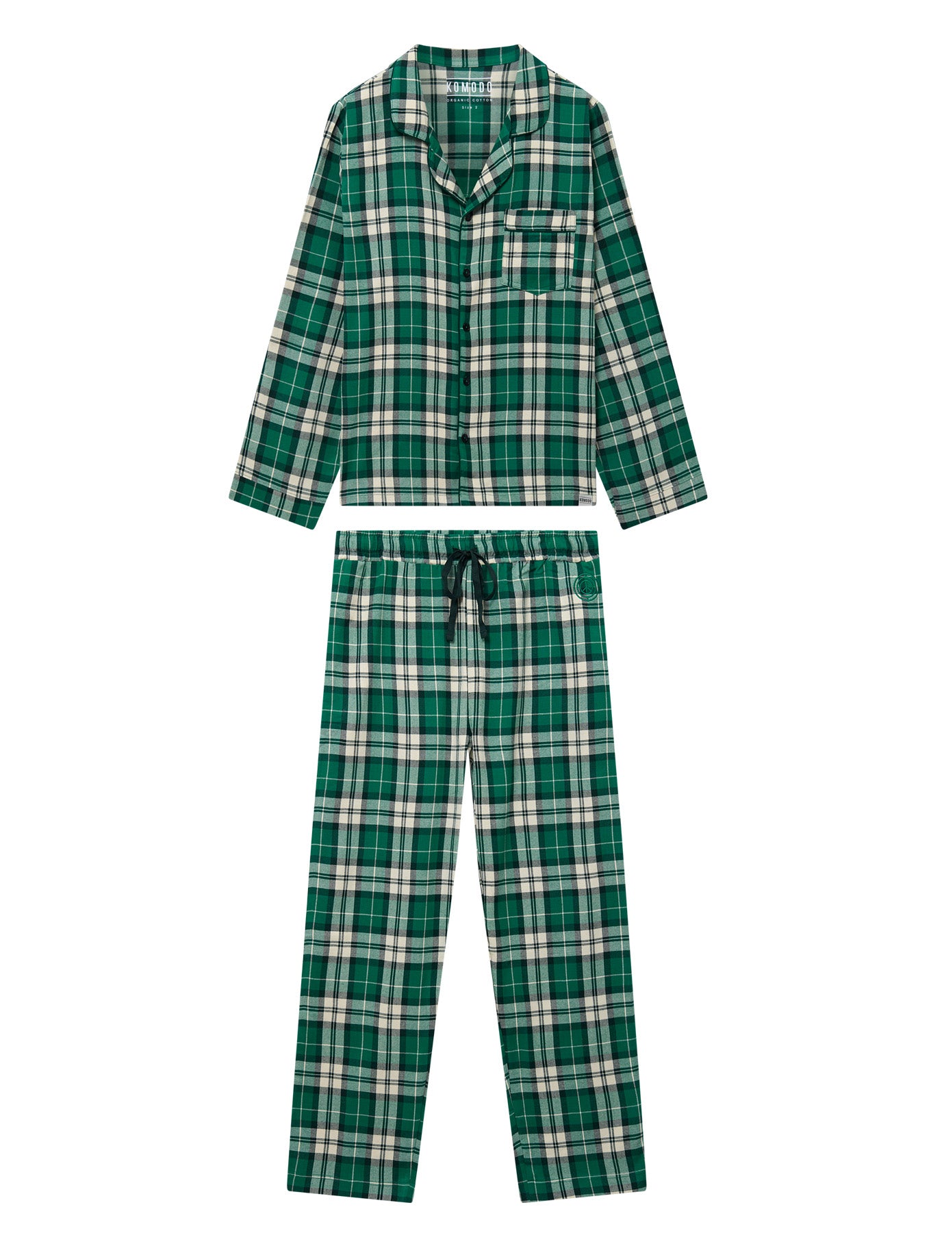 JIM JAM Mens GOTS Organic Cotton Pyjama Set - Green