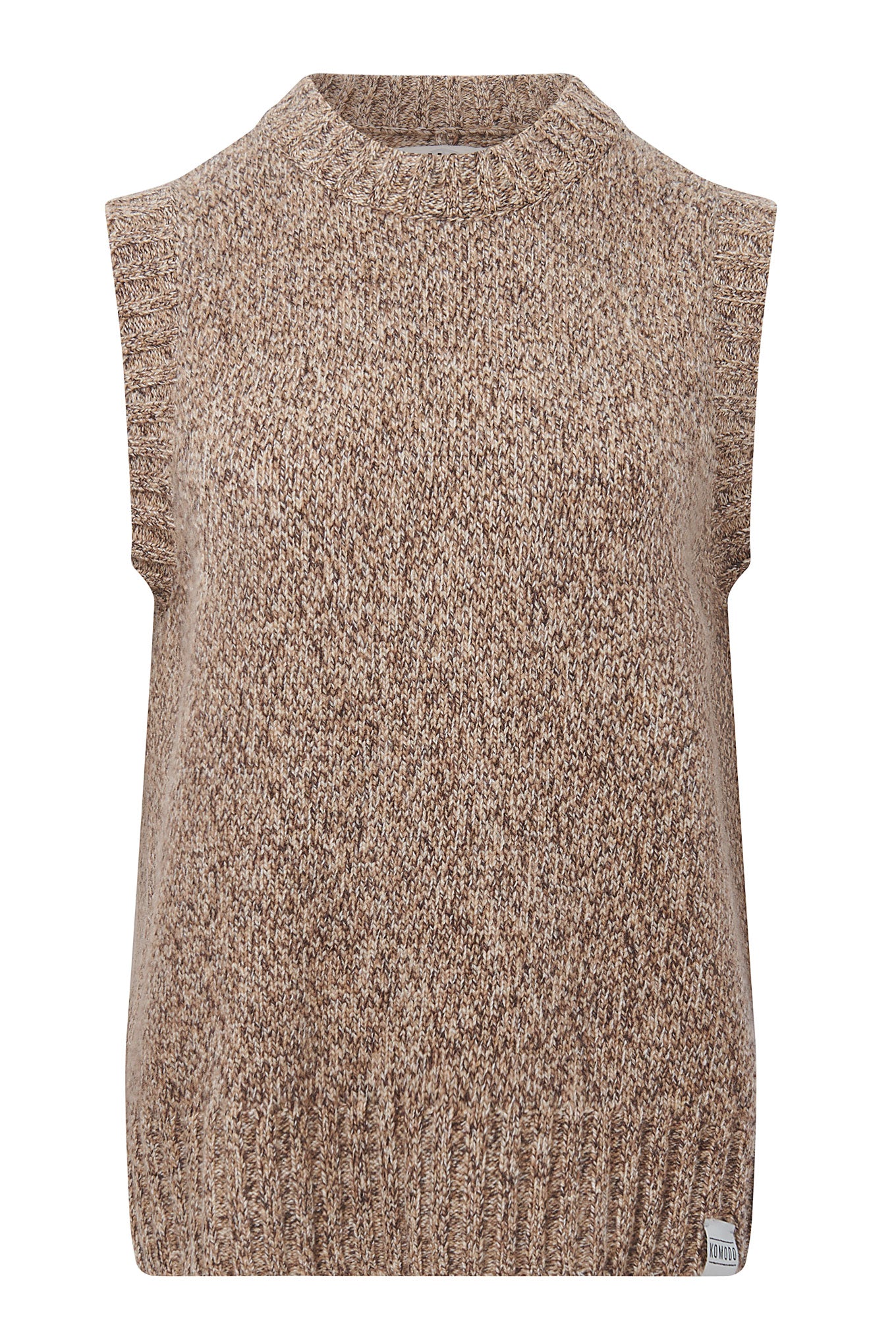 Women's organic Biscuit coloured wool chunky knit vest. Organic and natural fibre, sustainable womens top's by KOMODO.