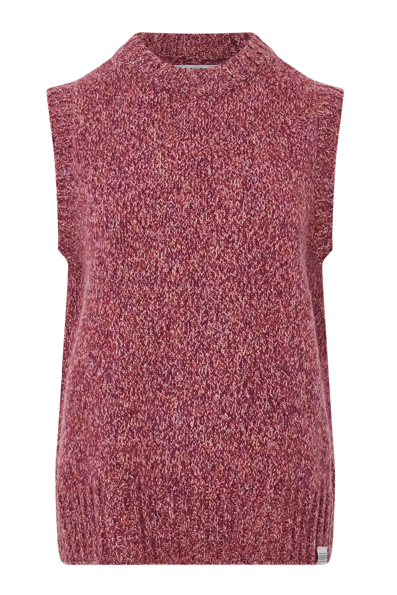 Women's organic pink coloured wool chunky knit vest. Organic and natural fibre, sustainable womens top's by KOMODO.