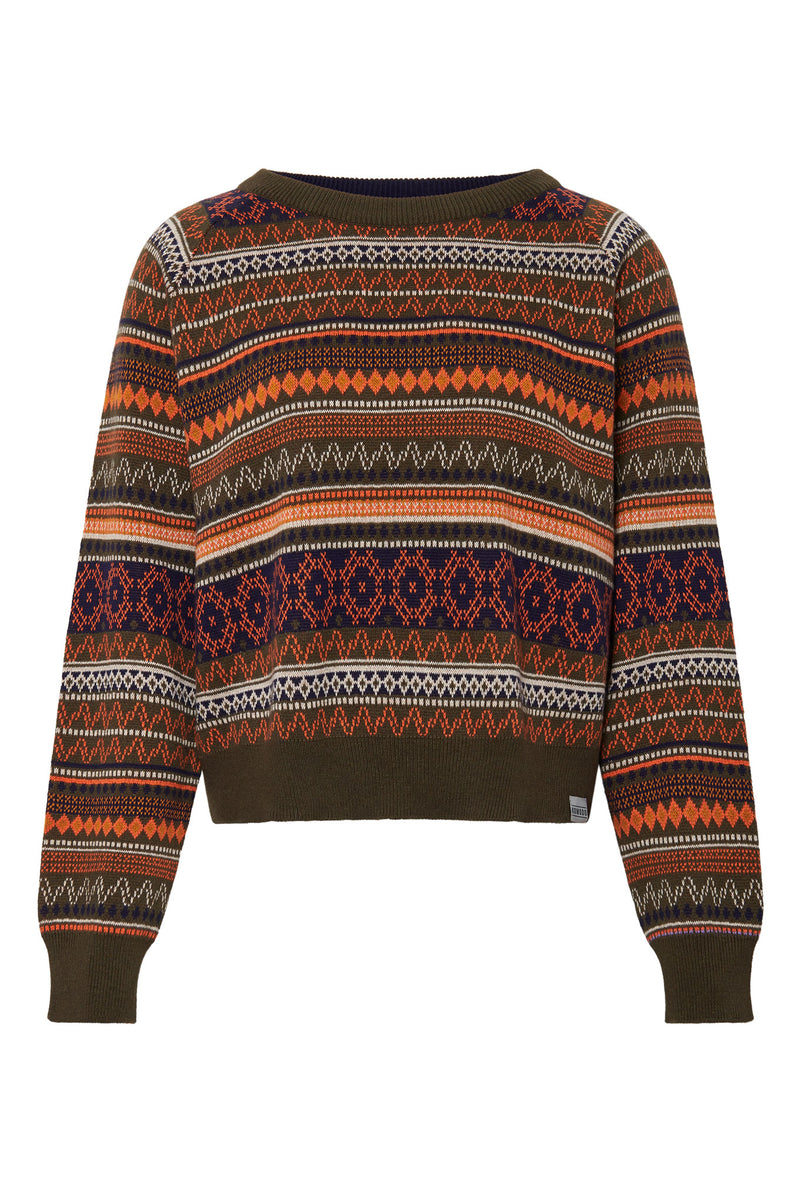 FAIR ISLE - Organic Cotton Jumper Khaki