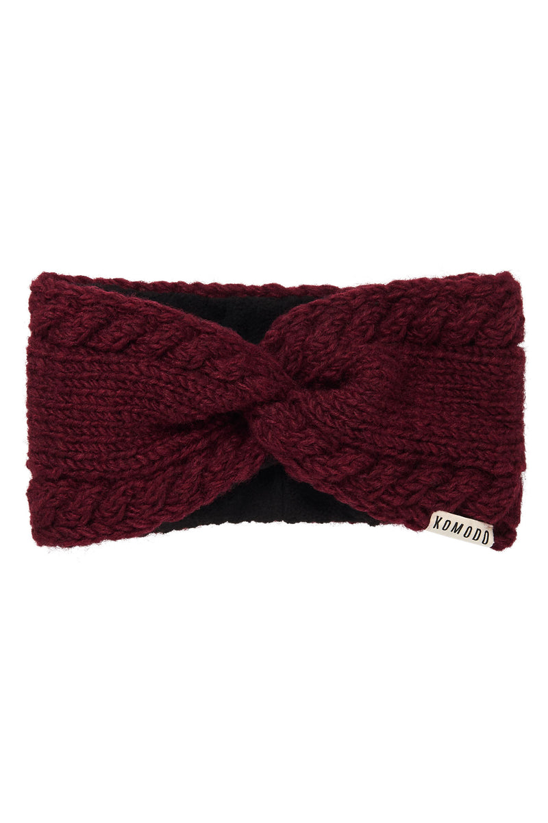 BIWA - Fleece Lined Lambswool Ear Warmer Wine Red