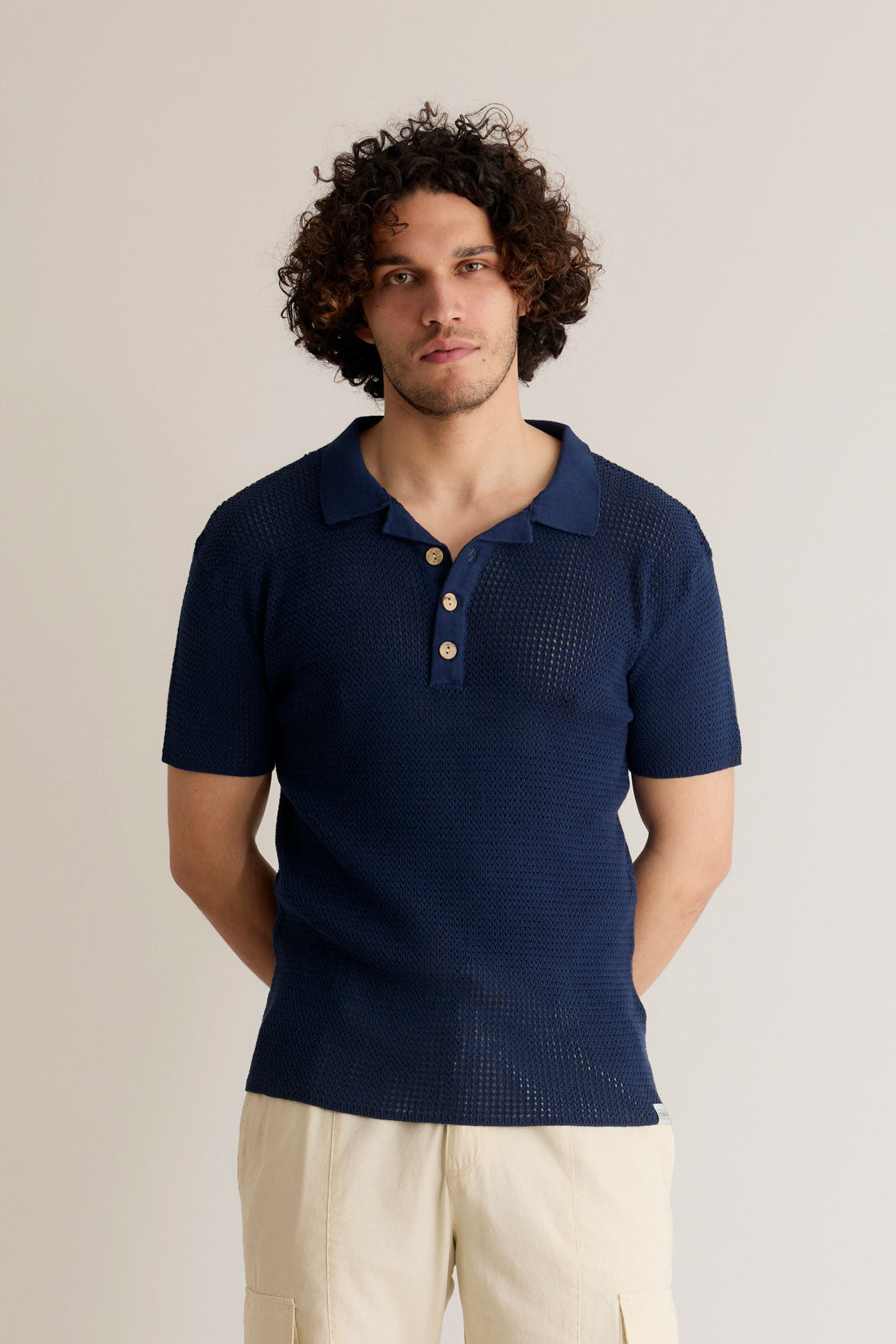 OLIVER Organic Cotton Polo Top Dark Navy