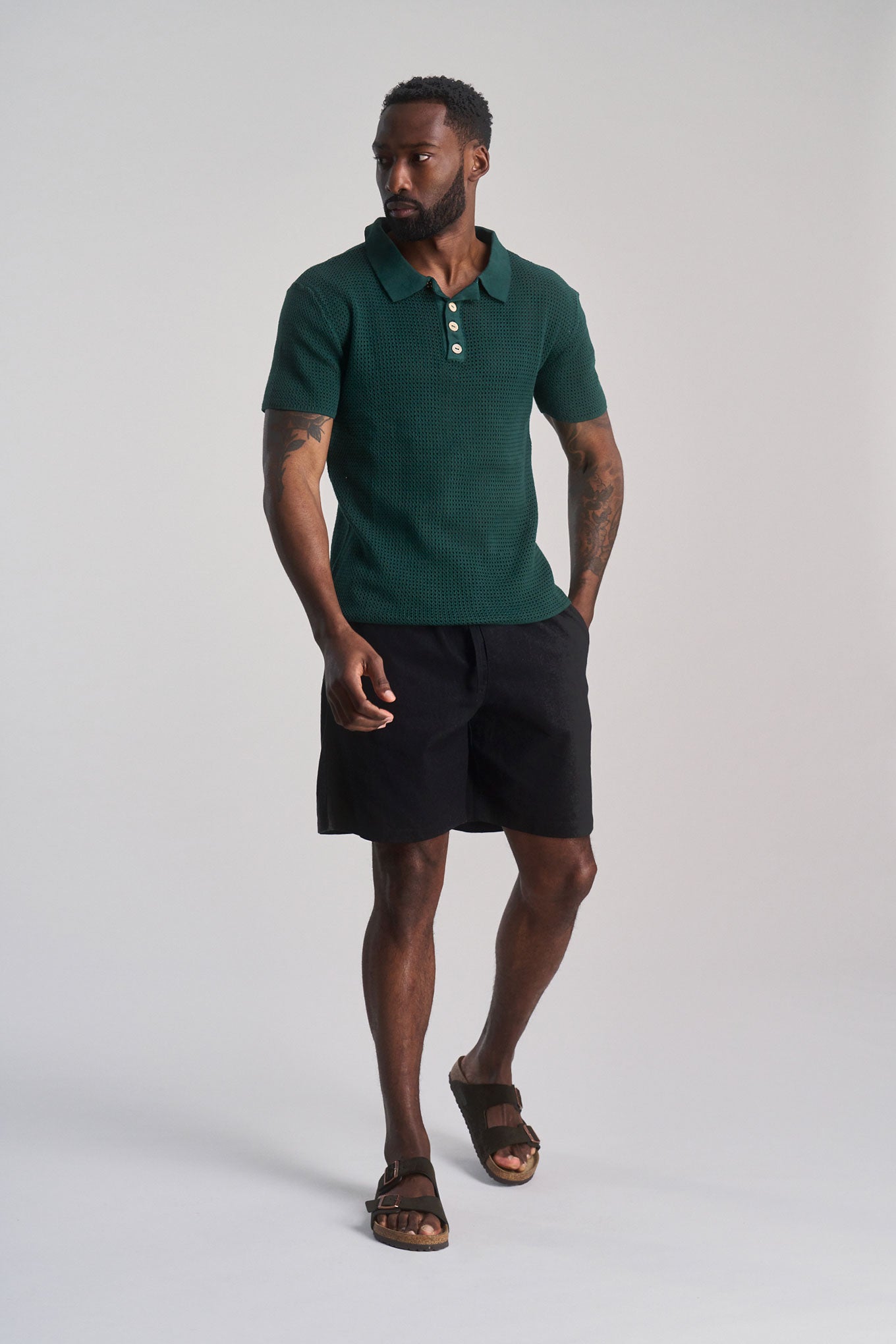 JERRY - Organic Linen Cotton Shorts - Black