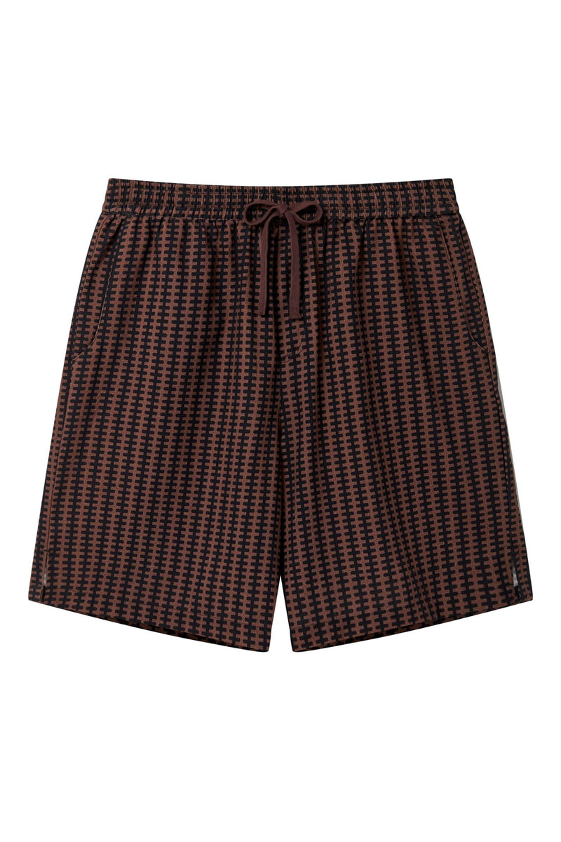 JERRY - Organic Cotton Shorts - Brown Stripe