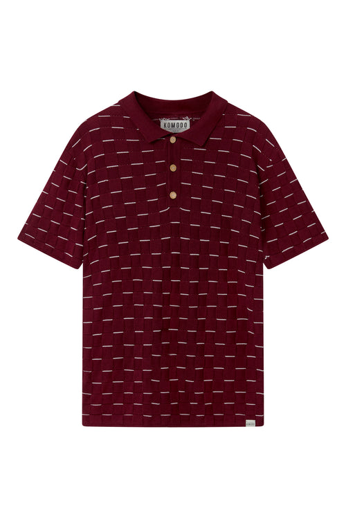 PERRY - Cotton Tencel Knit Polo - Berry