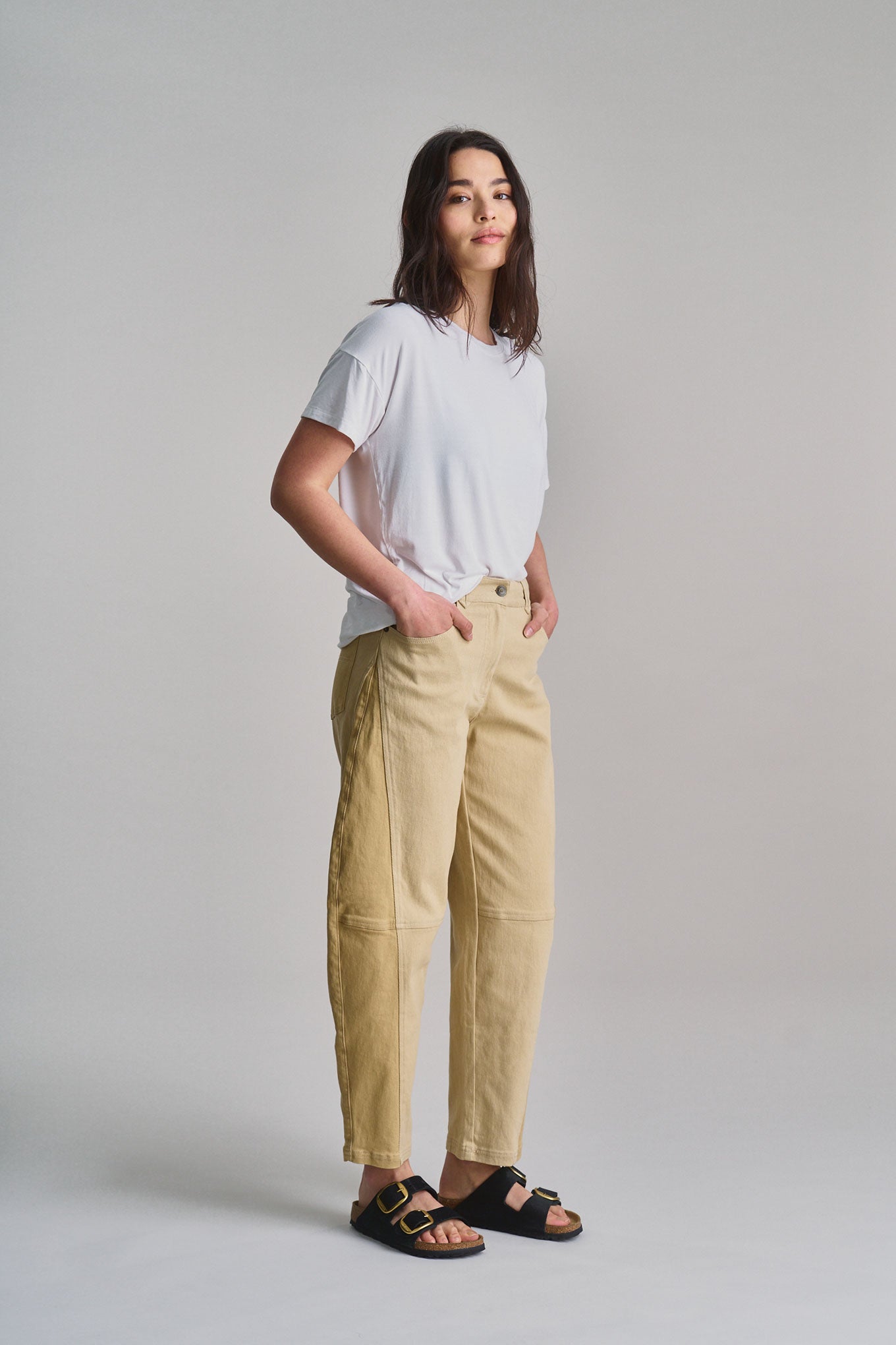 POP - Organic Cotton Trousers - Dark Sand