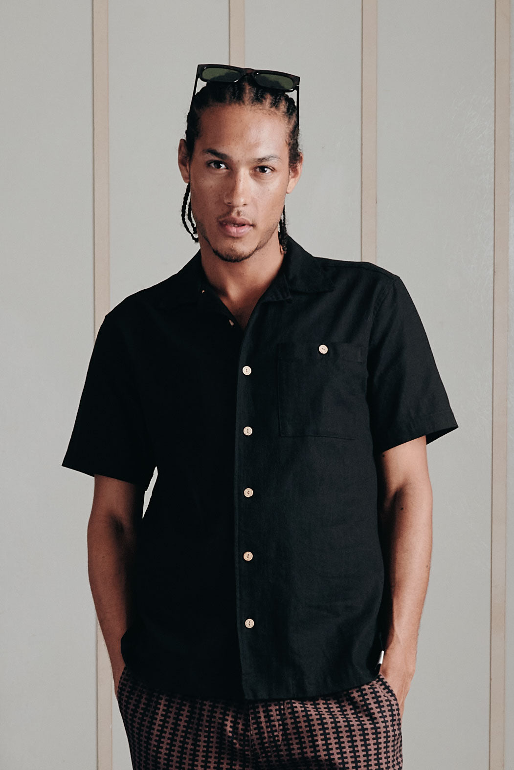 SPINDRIFT - Organic Linen Cotton Shirt - Black