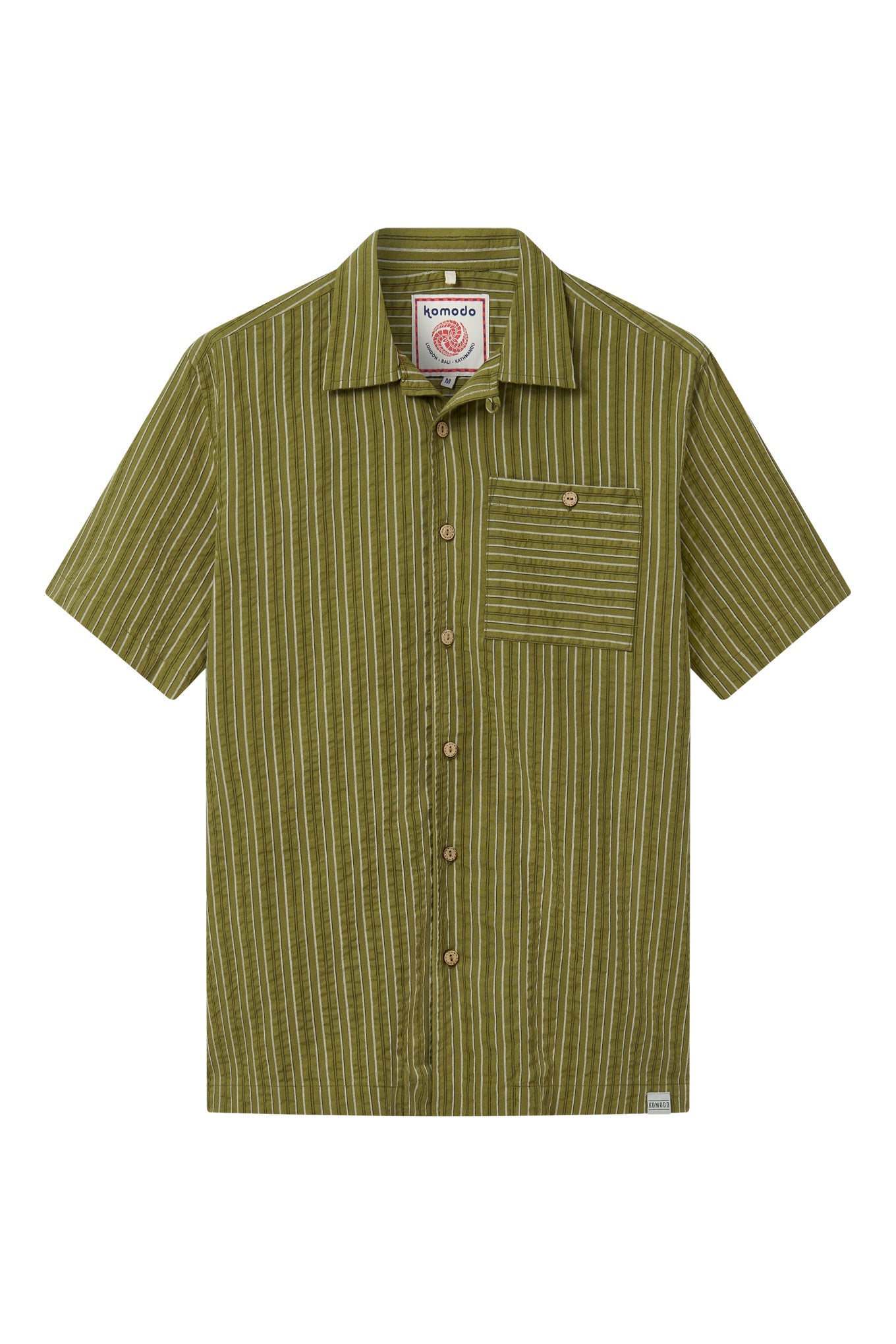 SPINDRIFT - Organic Cotton Shirt - Green Stripe