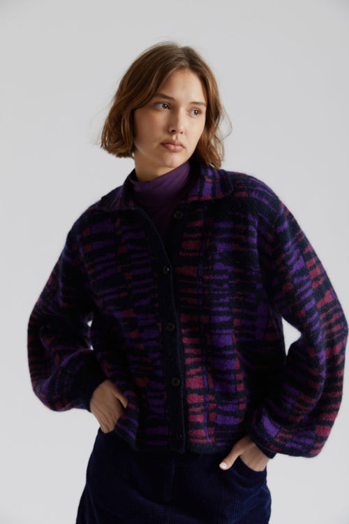 TRIXIE - Recycled Nylon Cardigan Deep Mauve