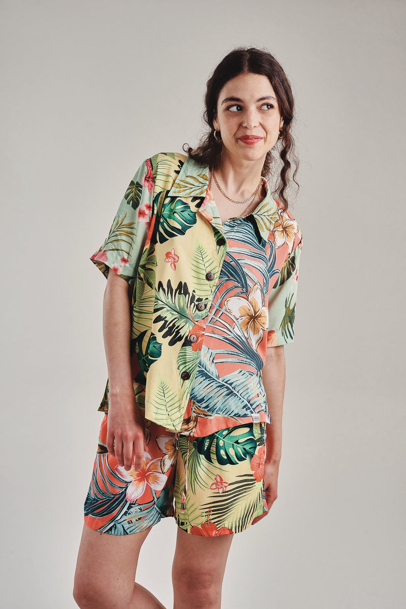 OCEAN - Rayon Tropical Print Shirt