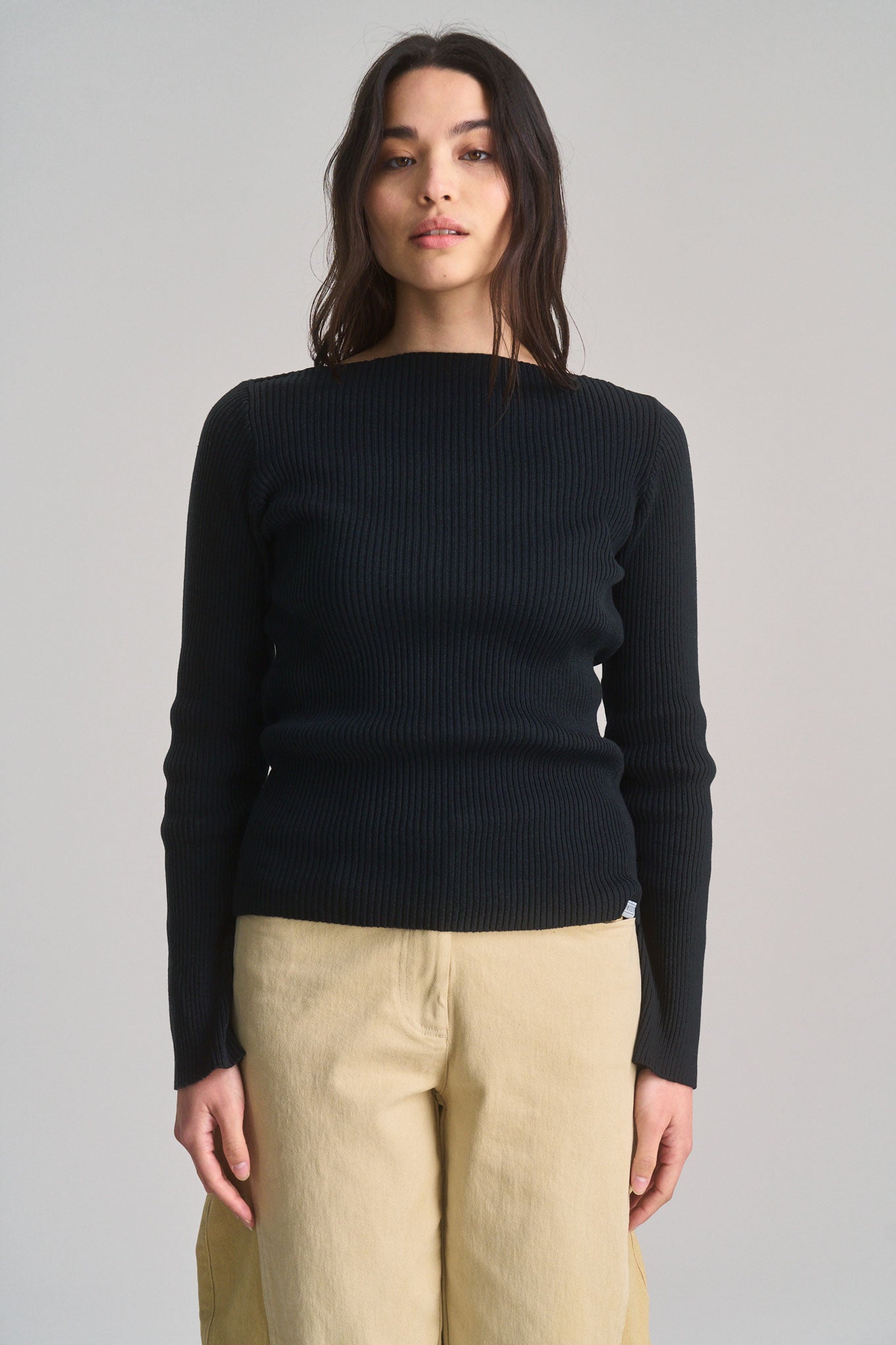 WASABI - Organic Cotton Rib Jumper - Black