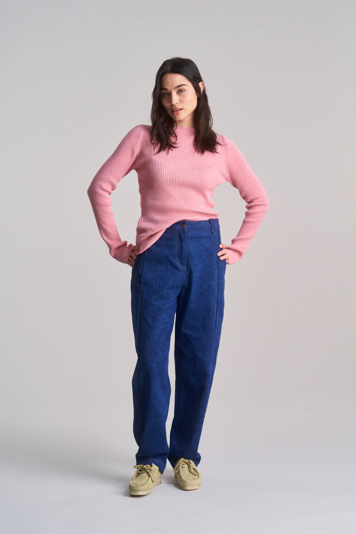 WASABI - Organic Cotton Rib Jumper - Pink