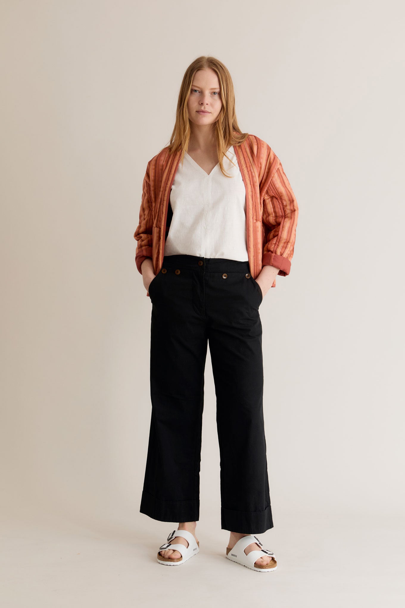 Black cotton trousers womens best sale