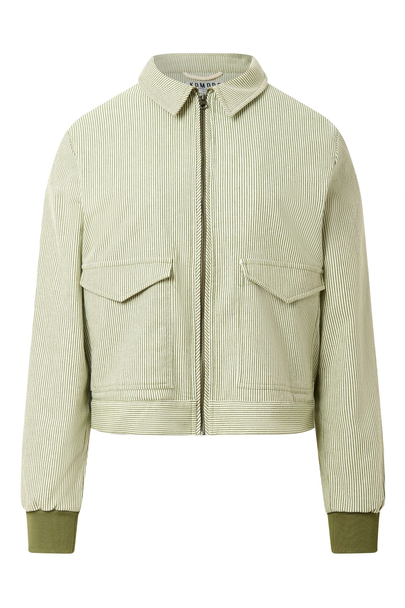 VIV - Organic Cotton Bomber - Green Stripe