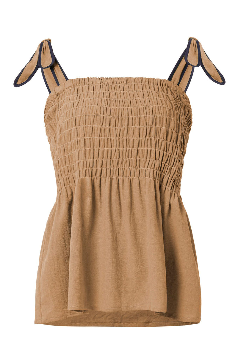 GAIA - Cheesecloth Vest - Tan