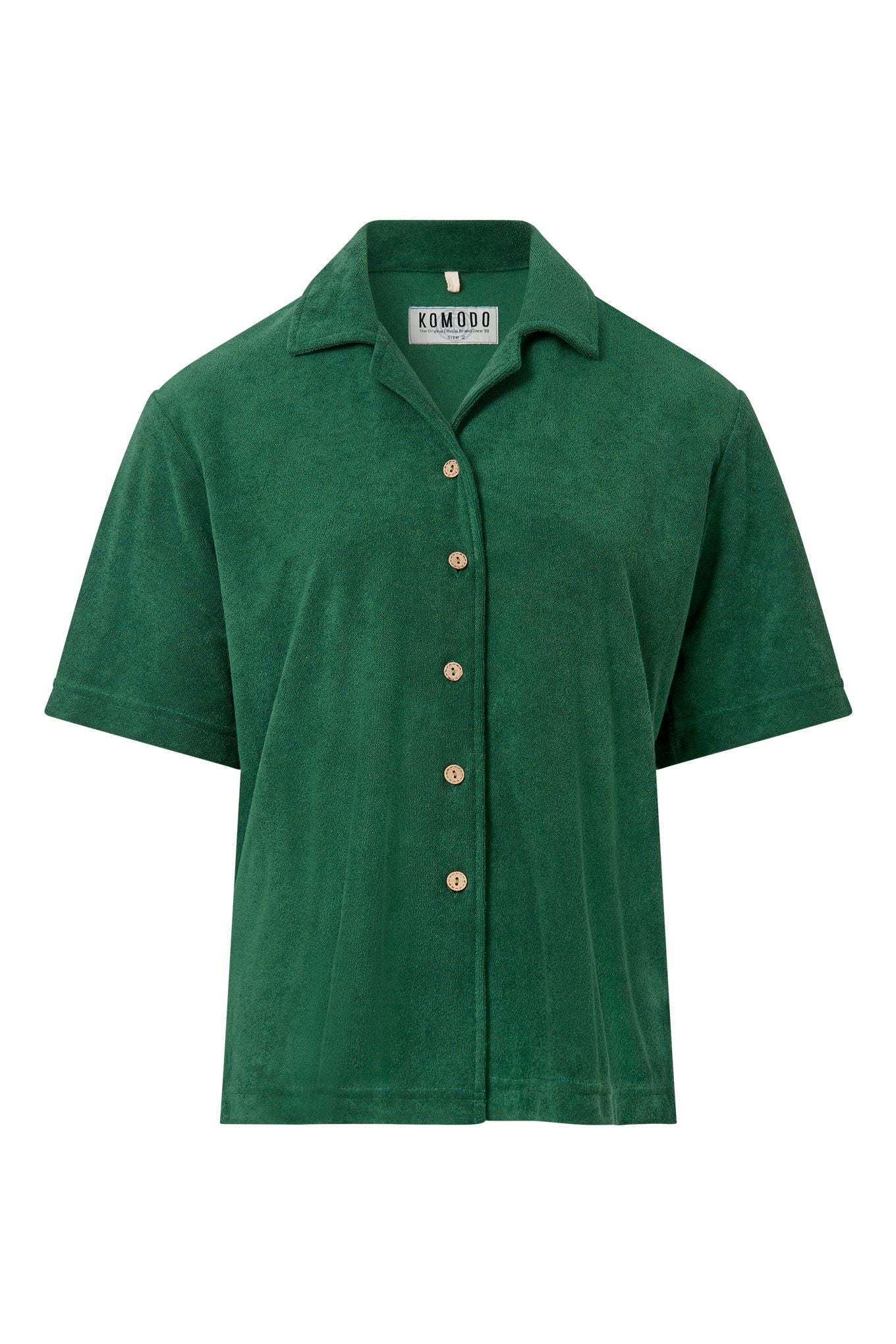 OCEAN - Organic Cotton Terry Towelling Shirt - Jungle Green